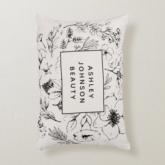 Moderne botanische Blush en zwarte branding Accent Kussen (Voorkant(Verticaal))