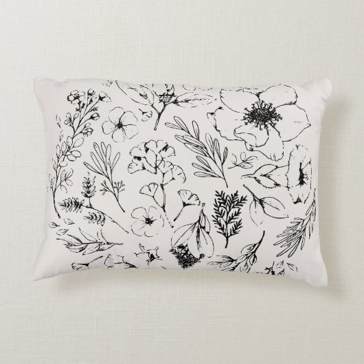 Moderne botanische Blush en zwarte branding Accent Kussen (Achterkant)