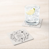 Moderne botanische Blush en zwarte branding Kartonnen Onderzetters (Insitu)