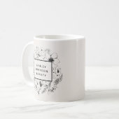 Moderne botanische Blush en zwarte branding Koffiemok (Voorkant links)