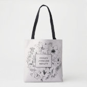 Moderne botanische Blush en zwarte branding Tote Bag (Voorkant)