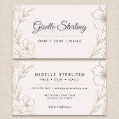 Moderne Botanische Blush en Zwarte Naam Typografie Visitekaartje