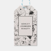 Moderne botanische Blush en zwarte verticale lever Cadeaulabel (Voorkant)