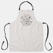 Moderne botanische Blush Pink Floral Business Scho Schort (Voorkant)