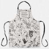 Moderne botanische blush roze branche schort (Voorkant)