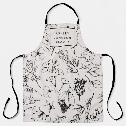 Moderne botanische blush roze branche schort (Voorkant)