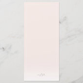 Moderne Botanische Blush Roze Bruiloft Menu (Achterkant)