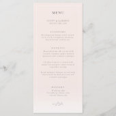 Moderne Botanische Blush Roze Bruiloft Menu (Voorkant)