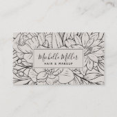 Moderne botanische Blush Script Hair Makeup Visitekaartje (Voorkant)