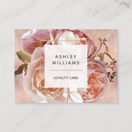 Moderne botanische Blush & zwarte logo Visitekaartje (Voorkant)