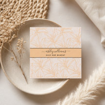 Moderne Botanische Blush Zwarte Script Naam Vierka