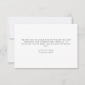 Moderne botanische boho Floral Border Wedding Bedankkaart (Achterkant)