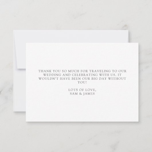 Moderne botanische boho Floral Border Wedding Bedankkaart (Achterkant)