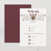 Moderne botanische boho-maaltijd-keuze-weddenschap (Voorkant / Achterkant)