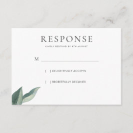 Moderne botanische boodschappen RSVP kaartje