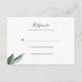 Moderne botanische boodschappen RSVP kaartje
