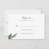 Moderne botanische boodschappen RSVP kaartje (Voorkant)