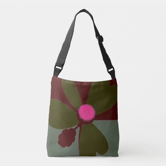 Moderne Botanische Boodschappentas Crossbody Tas (Voorkant)