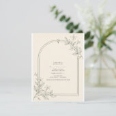 Moderne Botanische Boog Bruiloft RSVP Kaart (Staand voorkant)