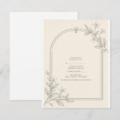 Moderne Botanische Boog Bruiloft RSVP Kaart (Voorkant / Achterkant)