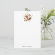 Moderne botanische Bourgogne Bouquet Stationery