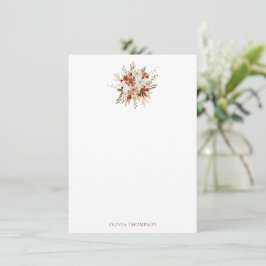Moderne botanische Bourgogne Bouquet Stationery Notitiekaartje