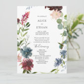 Moderne botanische Bourgogne Eucalyptus Weddenscha Programmakaart (Staand voorkant)