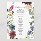 Moderne botanische Bourgogne Eucalyptus Weddenscha Programmakaart (Achterkant)