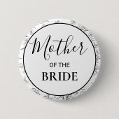 Moderne botanische bruidsmoeder ronde button 5,7 cm (Voorkant)