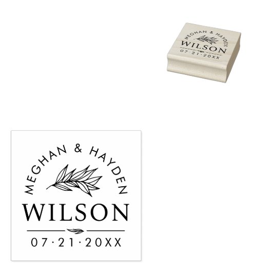 Moderne botanische bruiloft | Aangepast: de datum Rubberstempel (Gestempeld)