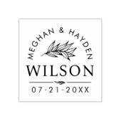 Moderne botanische bruiloft | Aangepast: de datum Rubberstempel (Afrduk)