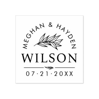 Moderne botanische bruiloft | Aangepast: de datum Rubberstempel