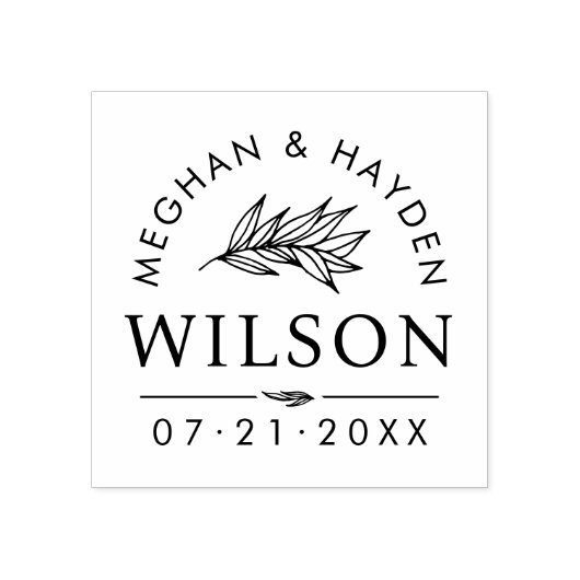 Moderne botanische bruiloft | Aangepast: de datum Rubberstempel (Afrduk)