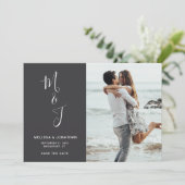 Moderne botanische bruiloft foto slaat de datum op save the date (Staand voorkant)