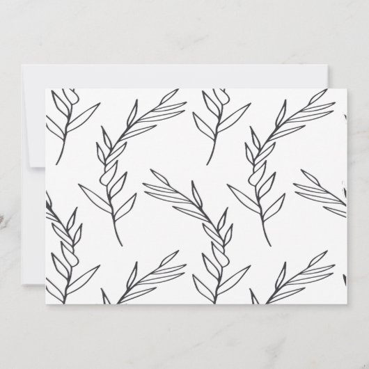 Moderne botanische bruiloft foto slaat de datum op save the date (Achterkant)