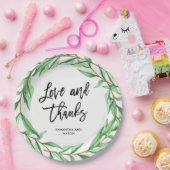 Moderne botanische bruiloft | Liefde en Bedankt Papieren Bordje (Feest)