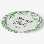 Moderne botanische bruiloft | Liefde en Bedankt Papieren Bordje (Gekanteld)