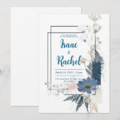 Moderne Botanische bruiloft uitnodiging (Voorkant / Achterkant)