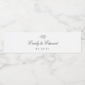 Moderne botanische bruiloft waterfles etiket (Enkel label)