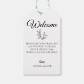 Moderne botanische bruiloft welkomsttas cadeaulabel (Voorkant)