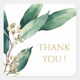 Moderne botanische bruine brute brute brute bruids vierkante sticker