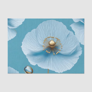 Moderne Botanische Chic Blue Poppy Tissuepapier