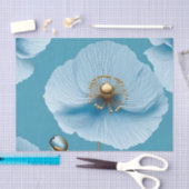 Moderne Botanische Chic Blue Poppy Tissuepapier (Craft)