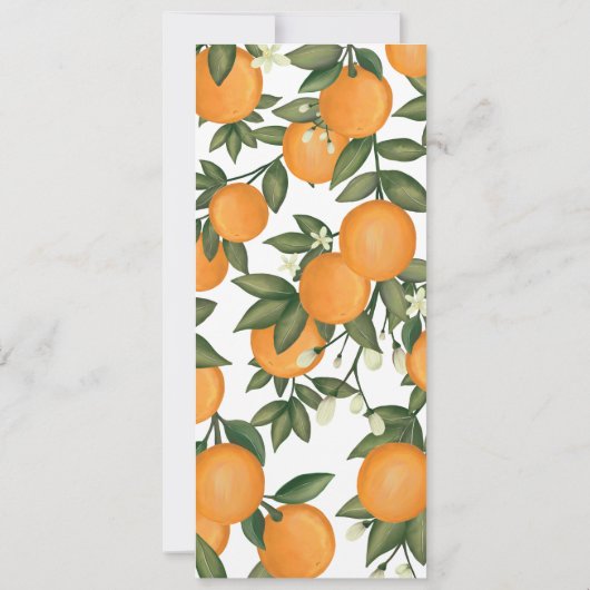 Moderne Botanische Citrus Greenery Wedding Menu Ca Kaart (Achterkant)