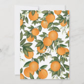 Moderne botanische citrus Oranje Greenery Wedding Kaart (Achterkant)