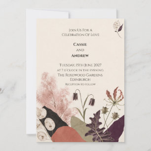 Moderne Botanische Collage Bruiloft Kaart