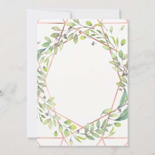 Moderne Botanische | Copper Look Bruiloft Kaart (Achterkant)