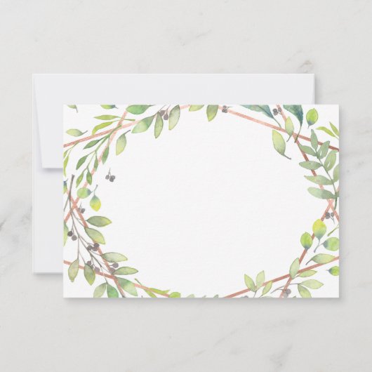 Moderne Botanische | Copper Look Bruiloft RSVP (Achterkant)