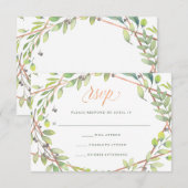 Moderne Botanische | Copper Look Bruiloft RSVP (Voorkant / Achterkant)