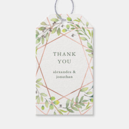 Moderne Botanische | Copper Look Dank u Cadeaulabel